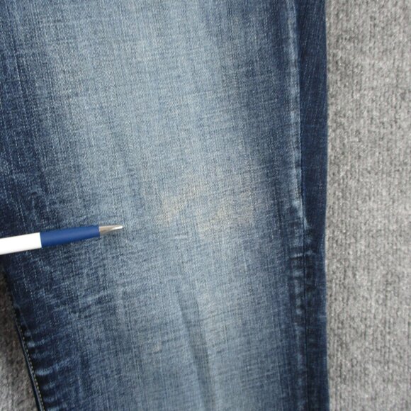 BKE Buckle Super Flare PARKER Jeans Womens 32 Blue Stretch Fit 36x30 Denim Fray - Picture 7 of 16